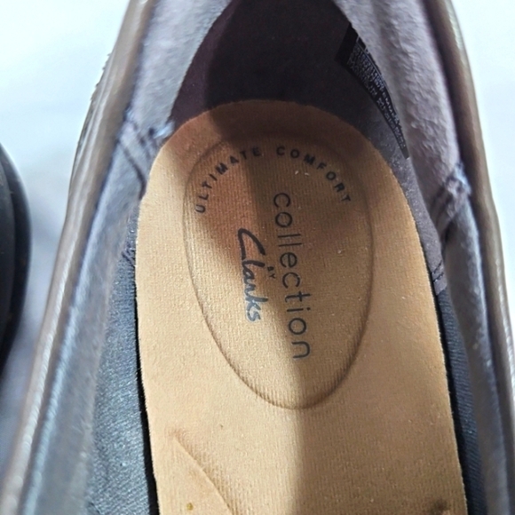 Collection by Clarks Roseville Jane Flats Womens Dark Grey Leather SZ 8.5M - Picture 3 of 7
